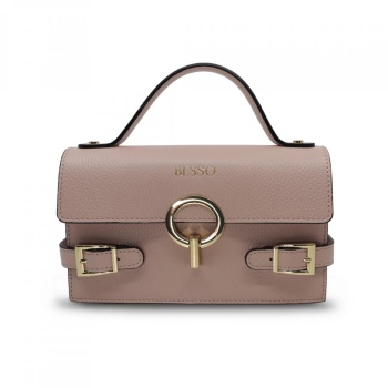 Geanta de mana din piele naturala Splendore Chic Roz Prafuit