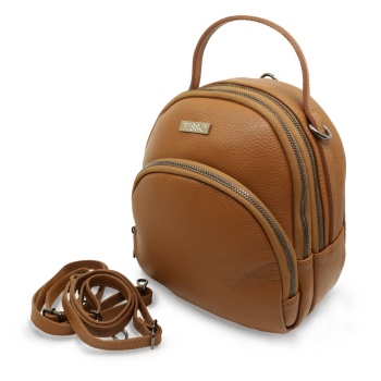 Rucsac din piele naturala Essenza Pocket Maro