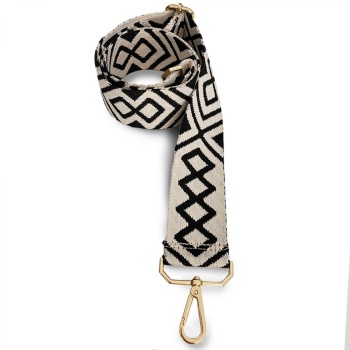 Curea de schimb pentru genta model geometric negru cu crem