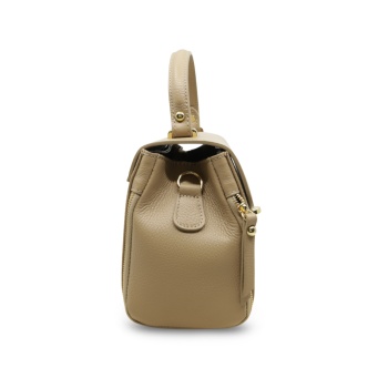 Geanta de mana din piele naturala Giornata Chic Beige - Img 4