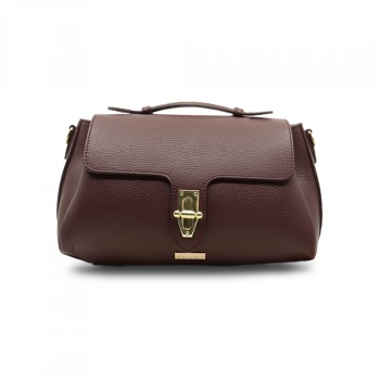 Geanta de mana din piele naturala Grazia Distinta Dark Cherry