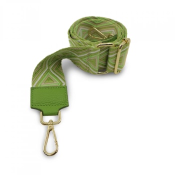 Curea de schimb cu piele pentru genta model verde cu crem