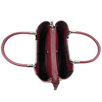 Geanta de mana din piele naturala Equilibrio Dark Cherry - Img 5