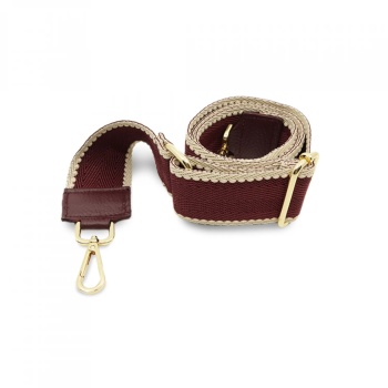 Curea de schimb cu piele pentru genta crem si burgundy