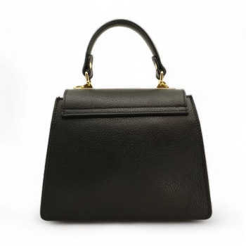 Geanta de mana din piele naturala Chic Minimal Neagra - Img 5
