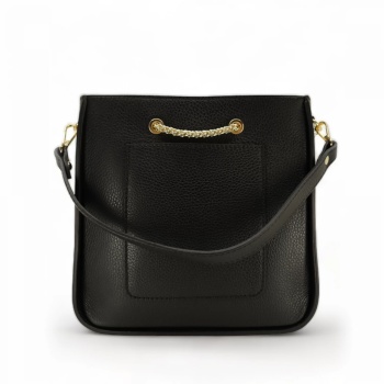 Geanta de mana din piele naturala Delicato Chic Neagra - Img 3