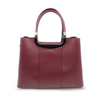 Geanta de mana din piele naturala Equilibrio Dark Cherry - Img 2