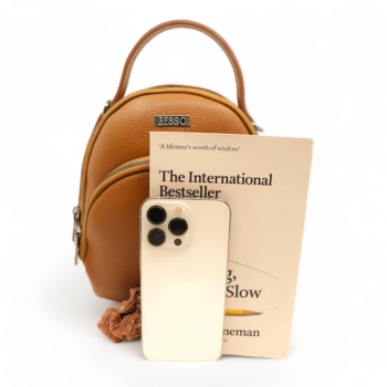 Rucsac din piele naturala Essenza Pocket Maro - Img 4
