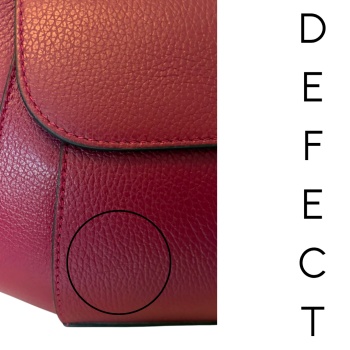 Geanta de mana din piele naturala Fiaba Moderna Dark Cherry - OUTLET DEFECT - Img 3