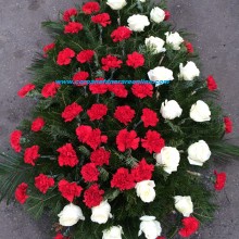 Coroane Funerare Ieftina Garoafe Rosi Cu Trandafiri Albi