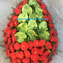 Coroane Funerare Bucuresti Gerbera Rosie si Medalion Anthurium