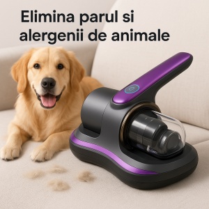 Aspirator Wireless Anti-Acarieni pentru Pat și Canapea, 100W, 8000Pa, Lumină UVC Sterilizantă, Filtru HEPA, Baterie Reîncărcabilă, Portabil - Img 3