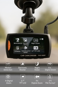 Camera auto DVR Full HD 1080P, ecran 2.7”, unghi 140°, Night Vision, G-Sensor, detectare miscare, HDMI, inregistrare trafic auto, design compact cu suport ventuza si card microSD pana la 32GB, negru - Img 6
