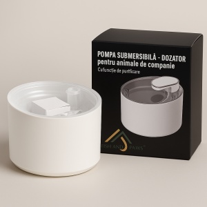 Dispenser de apa automat pentru animale, fantana cu capacitate de 3L ultra-silentioasa cu filtrare carbune activ, recirculare continua si alimentare USB, hidratare proaspata si sanatoasa pentru animale, design modern, alb - Img 2