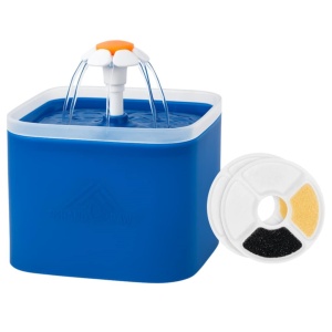 Fantana de apa automata pentru animale de companie, capacitate 2L, ultra-silentioasa, filtru carbune activ cu filtrare tripla, lumina LED, recirculare continua si alimentare USB, hidratare sanatoasa non-stop