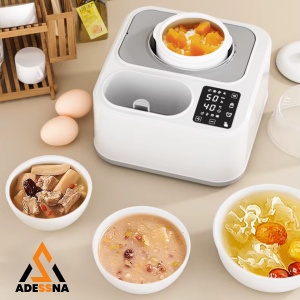 Sterilizator si incalzitor biberoane ADESSNA LS-BE915 multifunctional 8 in 1, 1200W, control digital cu ecran LED, sterilizare rapida cu abur, gatire si incalzire la abur, uscare automata, fara BPA, pentru biberoane si recipiente bebelusi, alb/gri - Img 5