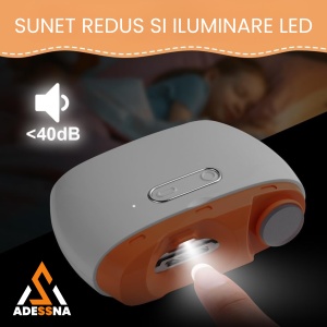 Unghiera electrica 2 in 1 ADESSNA, taiere si lustruire unghii, lumina LED, 2 viteze, incarcare USB-C, compartiment resturi, design ergonomic, silentioasa, potrivita pentru copii, adulti si varstnici, alb/portocaliu - Img 6