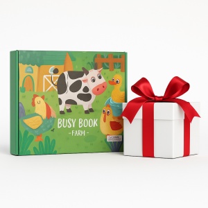 Carte interactiva educativa „Ferma”, Busy Book Montessori cu animale, fructe, legume, vreme si numere, 25x25 cm – jucarie didactica pentru copii, invatare prin joaca, dezvoltare cognitiva si motrica fina, multicolor - Img 4