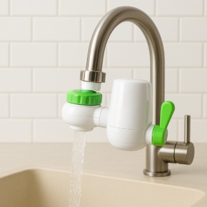 Dispozitiv de purificare a apei pentru robinet cu filtru Nano – sistem de filtrare in 7 trepte, rezerve incluse, montaj rapid fara scule, apa potabila curata si sanatoasa, ideal pentru bucatarie si baie