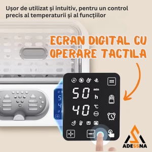 Sterilizator si incalzitor biberoane ADESSNA LS-BE915 multifunctional 8 in 1, 1200W, control digital cu ecran LED, sterilizare rapida cu abur, gatire si incalzire la abur, uscare automata, fara BPA, pentru biberoane si recipiente bebelusi, alb/gri - Img 6