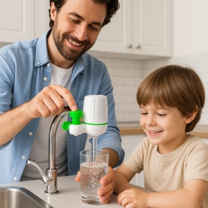 Dispozitiv de purificare a apei pentru robinet cu filtru Nano – sistem de filtrare in 7 trepte, rezerve incluse, montaj rapid fara scule, apa potabila curata si sanatoasa, ideal pentru bucatarie si baie - Img 5