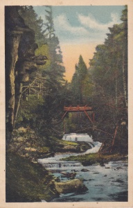 Baile Slanic-Moldova. Cascada vazuta din dreapta (1936, necirculata)