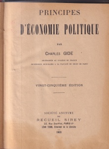 Charles Gide - Principes d'economie politique (1926)