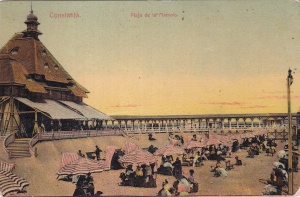 Constanta. Plaja de la Mamaia (circulata 1920)