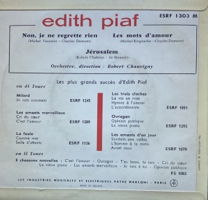 Edith Piaf - Non, je ne regrette rien - Img 2