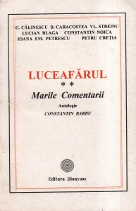 Luceafarul. Marile Comentarii. Antologie de Constantin Barbu, volumul 2