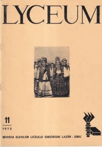 Lyceum, nr. 11, 1972. Revista elevilor Liceului de Matematica si Fizica "Gheorghe Lazar" din Sibiu