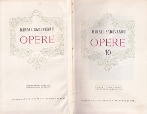 Mihail Sadoveanu - Opere, volumul 10. Zodia Cancerului. Departari. Baltagul - Img 2