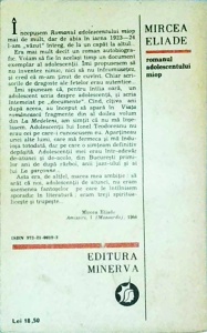Mircea Eliade - Romanul adolescentului miop (1989) - Img 2