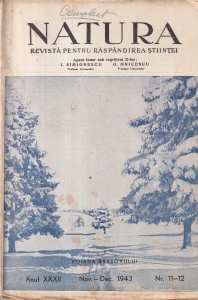 Natura. Revista pentru raspandirea stiintei, anul XXXII, nr. 11-12, noiembrie-decembrie 1943