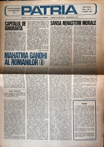 Patria. Revista a Partidului Național Țărănesc-Creștin și Democrat, organizația Cluj. Anul 1, nr. 2 / 12 martie 1990