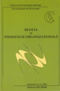 Revista de psihologie organizationala. Volumul 5, numarul 4, anul 2005