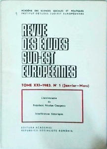 Revue des etudes sud-est europennes. Tome 21 / 1983, numarul 1 (janvier-mars)