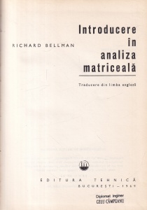 Richard Bellman - Introducere in analiza matriceala - Img 2