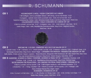 Robert Schumann – Symphony No. 3. Violin Concerto. Cello Concerto (3 CD) - Img 2