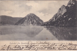Salutari din Romania. Vederea Cazanului (Porta de fier) (necirculata, circa 1900)