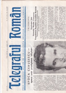 Telegraful roman, nr. 27-28 si 229-30, iulie-august 1985. Foaie religioasa editata de Arhiepiscopia Ortodoxa Romana a Sibiului