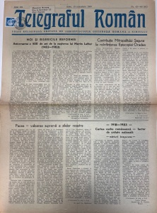 Telegraful roman, nr. 43-44, noiembrie 1983. Foaie religioasa editata de Arhiepiscopia Ortodoxa Romana a Sibiului