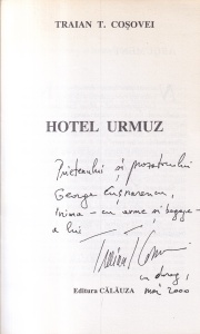 Traian T. Cosovei - Hotel Urmuz (cu autograful si dedicatia autorului)