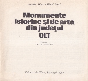 Aurelia Minca, Mihail Butoi - Monumente istorice si de arta din judetul Olt - Img 2
