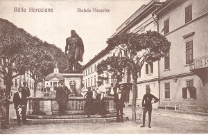 Baile Herculane. Statuia Hercules (scrisa)