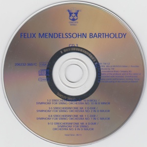 Bartholdy – Violin Concerto In D Minor. String Symphonies No. 1,2,8,10 (3 CD) - Img 5