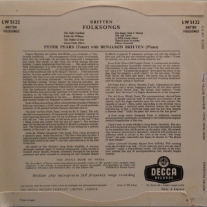 Benjamin Britten, Peter Pears – Britten Folksongs - Img 2