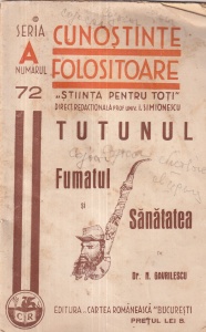 Dr. N. Gavrilescu - Tutunul. Fumatul si sanatatea (1938)