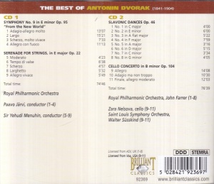 Dvorak - The Best of Dvorak. Symphony "From the New World". Cello Concerto. Serenade for Strings. Slavonic Dances (2 CD) - Img 2