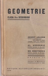 Ernest Abason, Al. Andronic, Gh. Dumitrescu - Geometrie. Clasa V-a secundara (1936)